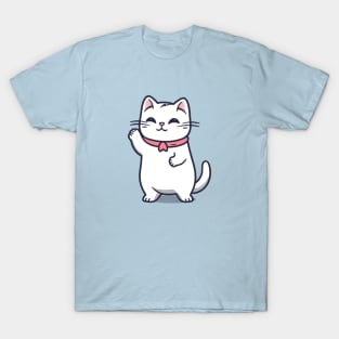 Adorable Cat Waving T-Shirt